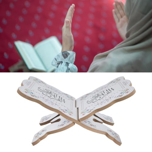 Quran Book Stand Holder Quran Book Bookshelf Quran Book Stand Holder Boxwood Bible Display Holders Rack for Muslim Teachers Children (JM01864)