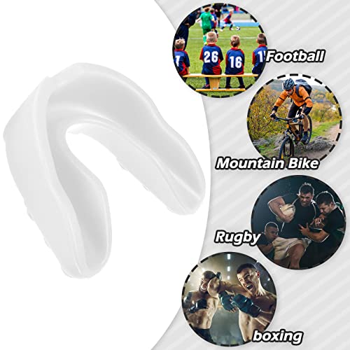 Frienda 50 Pcs Football Mouth Guards Bulk Youth Football Mouthpiece Sports Athletic Mouthguard Teeth Guard for Hockey Karate Basketball Boxing Lacrosse Rugby - color: White