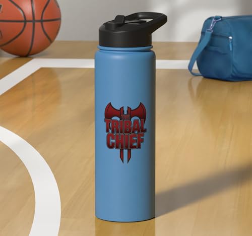 The Tribal Chief Combat Sports Funny Mma Wrestling Stainless Steel Insulated Water Bottle - color: Light Blue