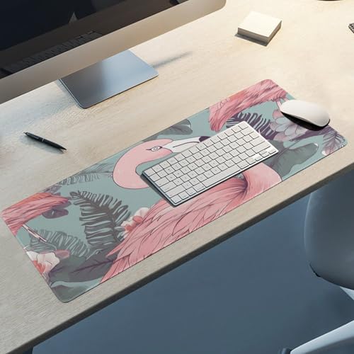 Large Size Gaming Mouse Pad Flamingo2 Desk Mat Non-Slip Base Waterproof Desktop Writing Pad for Office Home - color: Flamingo2, size: 30x80cm