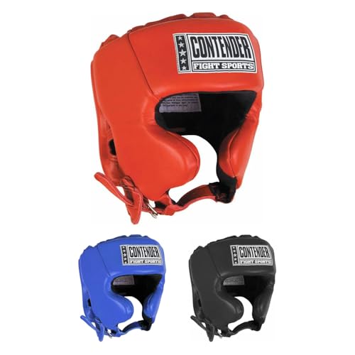 Contender Fight Sports Competition Boxing Muay Thai MMA Sparring Head Protection Headgear with Cheeks - color: Red, size: Extra Large (New)