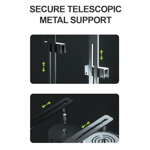 Adjustable Aluminum Aquarium Light Bracket - Universal Hanging Mount Holder for Fish Tank LED Lamps (Black)