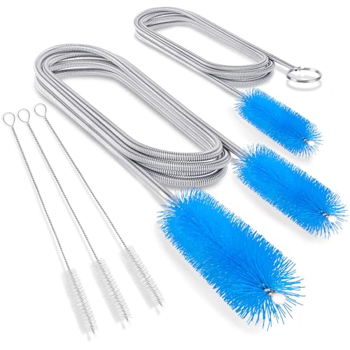 Drain Cleaning Brush, 66 Inch Flexible Pipe Cleaner, 3 Straw Brush | 66 Inch Long Reach, Double Ended Nylon Bristles, Flexible Pipe Cleaning, Removes Hair & Debris, Includes 3 Straw Brushes - size: mini clean brush