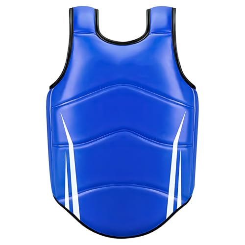 Chest Protector for Karate, Taekwondo, Boxing, Padded Rib Shield for Muay Thai, MMA, PU Leather Guard for Training, Men & Women