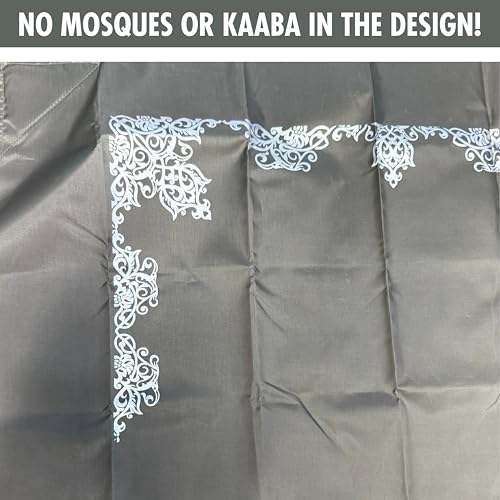 Hakan Portable Travel Praying Mat, Muslim Prayer Rug, Foldable Prayer, Pocket Size Waterproof Praying Rug with Iron Corners, Ramadan Eid Gift | 23.6 in x 43.3 in, Grey