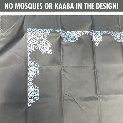 Hakan Portable Travel Praying Mat, Muslim Prayer Rug, Foldable Prayer, Pocket Size Waterproof Praying Rug with Iron Corners, Ramadan Eid Gift | 23.6 in x 43.3 in, Grey