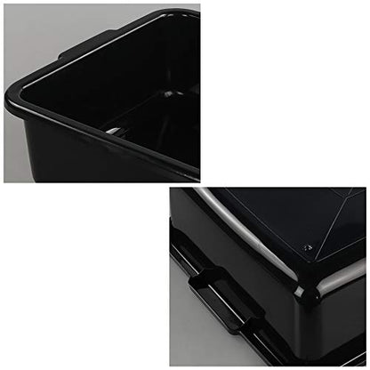 Teyyvn 13 L Plastic Bus Box, Commercial Wash Basin Tote Box, 4-Pack, Black - color: black, size: 13 L