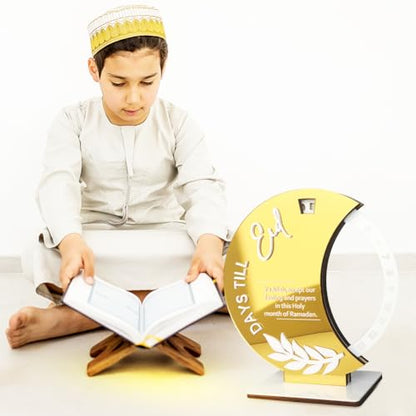 Ramadan Countdown Calendar, Rotatable 30 Days Til Eid, Eid Mubarak Advent Countdown Calendar Rotate Moon Shaped Eid Calendar for islamic Home Party Decorations : Home & Kitchen