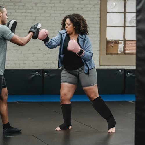 STOBAZA Professional Martial Arts Shin Guards for Adults Breathable Lightweight Karate Calf Protection Pads with Moderate Curve for Kickboxing Thai Boxing Sparring and Training Safety Gear