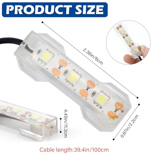 Aquarium Water Plant Light, Underwater Light for Aquarium Fish Tank Home Desktop Mini Decoration Soft LED Lamp with Connector