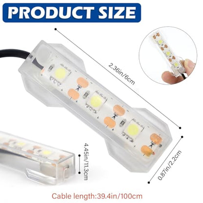 Aquarium Water Plant Light, Underwater Light for Aquarium Fish Tank Home Desktop Mini Decoration Soft LED Lamp with Connector