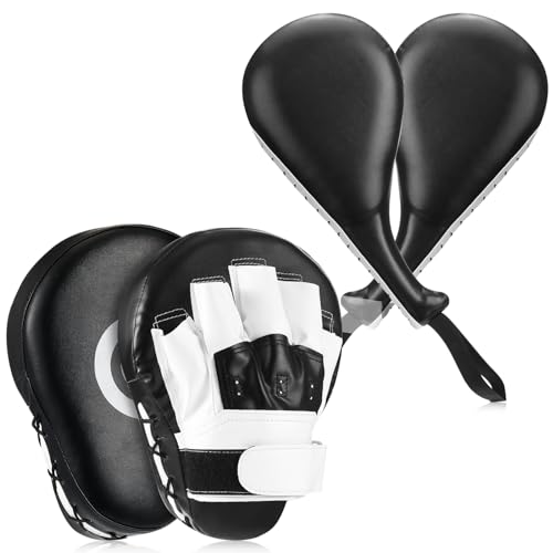 Simgoing 4 Pcs Boxing Pads Taekwondo Kick Pads Set Curved Focus Punching Mitts Martial Arts Kicking Targets Sparring Mat for Kids Men Women