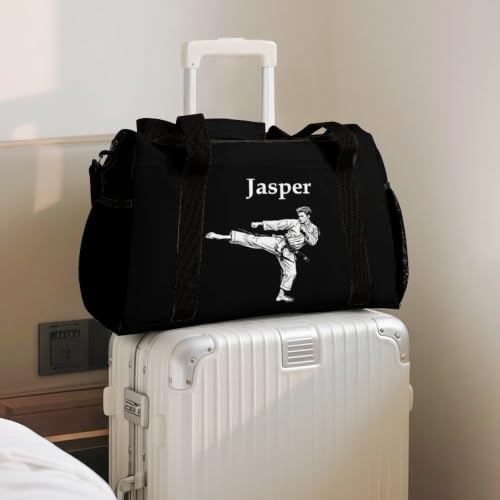Personalized Taekwondo Karate Duffle Bag for kids Boy Girls,Custom Name Martial Arts Gear Bag,Water-Resistant Sparring Equipment,Taekwondo Black - color: Taekwondo Karate-04