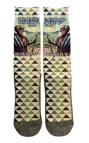 Men's – Christian Crew Socks for Men with Scripture | Moisture-Wicking | Easter Gift Idea - color: Caleb
