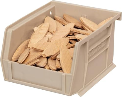 Akro-Mils 30210 AkroBins Plastic Storage Bins, 5"x4"x3", Stone, 24-Pack | Space-Saving Stackable Bins for Garage, Pantry, Craft Organization - color: Stone