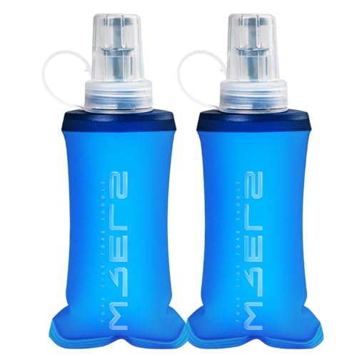 WRELS TPU Collapsible Soft Flask,Lightweight PBA Free Folding Running Water Bottles,Leakproof Durable Hydration Flask for Outdoors (150ml/5.07oz-2 Packs-Dark Blue) - color: 150ml/5.07oz-2 Packs-Dark Blue