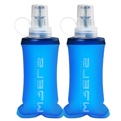 WRELS TPU Collapsible Soft Flask,Lightweight PBA Free Folding Running Water Bottles,Leakproof Durable Hydration Flask for Outdoors (150ml/5.07oz-2 Packs-Dark Blue) - color: 150ml/5.07oz-2 Packs-Dark Blue