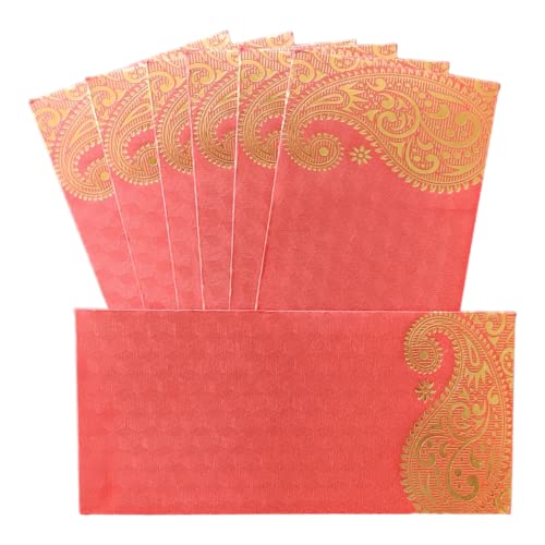 Jhintemetic® - Pack of 25 Matellic 5 Colours of 5 Each Randomly Picked Colourful Designer Shagun Lifafa/Money Gift Envelope with Golden Ambi for Gifting Money on any occasion