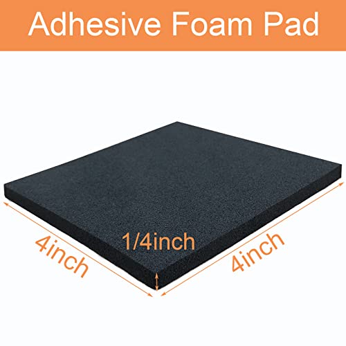 8 Pcs Black Adhesive Foam Pads Closed Cell Foam Sheets 1/4" Thick X 4" X 4" | Neoprene Rubber Foam Padding Self Stick Anti-Slip Anti-Vibration Pad for Protection (4 X 4 X 1/4 inches, 8Pcs) - size: 4in X 4in X 1/4in