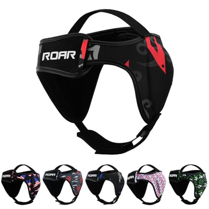 ROAR-INT Wrestling Headgear Men BJJ Ear Guard Protection MMA Grappling Cauliflower Helmet - color: Eagle-Red (Pack-1)