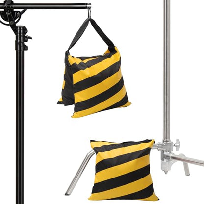 4 Packs Yellow Sandbag Weight Bags for Light Photography Video Equipment | Heavy Duty Saddlebags for Backdrop Stand, Photo Tripod, Canopy, Pop up Tent, Umbrella Base, Fishing Chair, Picnic Table - color: Yellow