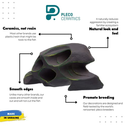 Plecoceramics Honeycomb Aquarium Hiding cave Decoration for bettas Cichlids plecos