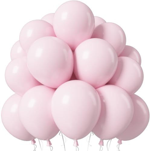 Jobkoo Pink Balloons, 12 Inch Pastel Baby Light Pale Pink Latex Balloon - color: 06-pink-24