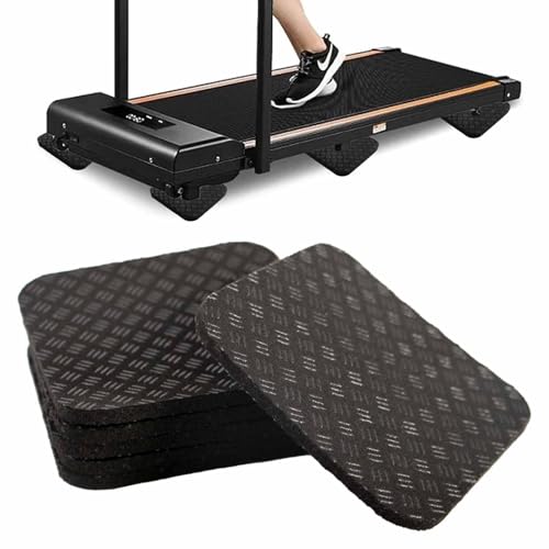 Non-Slip Treadmill Mat Pads, 4x4 Inch High Density Silicone Exercise Equipment Mat - Double-Sided Anti Vibration Pad for Treadmill, Walking Pad, Exercise Bike, Floor Protection - size: 4 PCS
