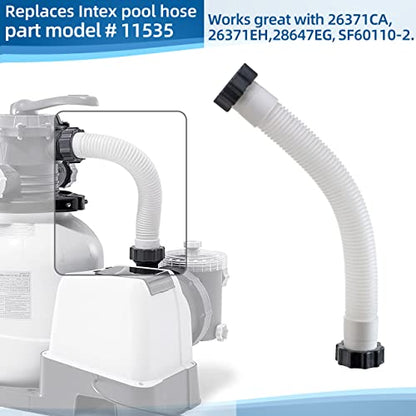 11535 Pool Sand Filter Pump Hose, 1.5" Pool Pump Hose Replacement for Intex | 16 Inch Sand Filter Interconnecting Hose Kit for Intex Sand Filter Pumps & Saltwater Systems 26371CA 26371EH 28647EG