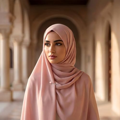 JJUNW 24 Pcs Hijab Clips For Women, Hijab Pins Scarf Clip Pearl Scarf Clips 3 Colors Headscarf Pearl Brooch Pin, Shawl Scarfs Safety Pins Wedding Dress Accessories