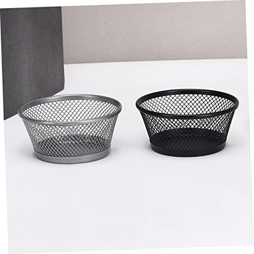 2Pcs Paper Clip Mesh Holder Lids Creative Table Organizer for Office Desk Sturdy and Stylish Paperclip Dispenser