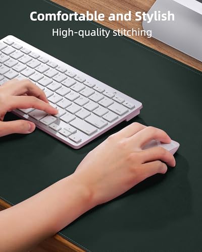 Leather Desk Pad Protector, Green Office Mat, Non-Slip PU Leather Blotter, Laptop Desk Pad, Waterproof Writing Pad (Dark Green, 31.5" x 15.7") - color: Dark Green, size: 31.5" x 15.7"
