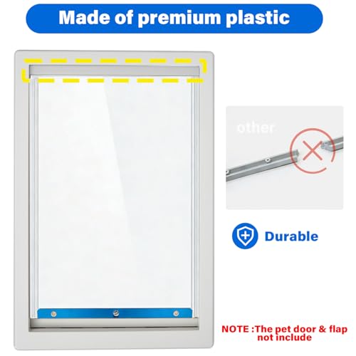 1pcs Plastic Replacement Bracket Compatible with Extra-Large Ideal Pet Products Designer Series Plastic Pet Door 10.5" x 15" Flap, Easy Installation with Screws - size: Extra Large