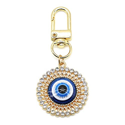 Evil Eye Keychains Car Key Ring Bag Purse Charm for Women Men - Good Luck Amulet Protection - color: D