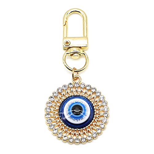 Evil Eye Keychains Car Key Ring Bag Purse Charm for Women Men - Good Luck Amulet Protection - color: D