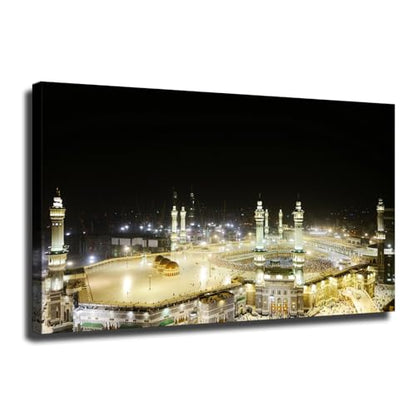 Islamic Canvas Wall Art Print Pilgrimage To Mecca Poster on Canvas Art Print, Wall Art for Living Room, Bedroom, Home Corridor Apartment Decor (24x36inch Unframed) - size: 24x36inch Unframed