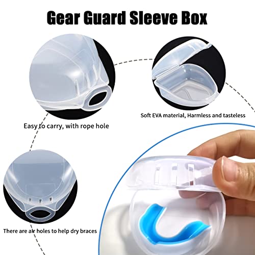Sports Mouth Guard for Kids and Youth,2 Pcs Boys Girls Mouthguard with Case (BPA Free) for Boxing Football Hockey Karate Rugby - color: Blue and Red