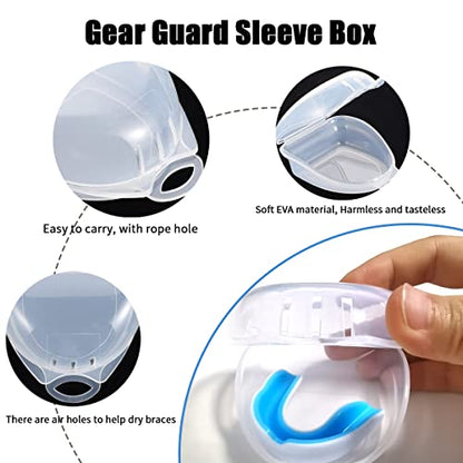 Sports Mouth Guard for Kids and Youth,2 Pcs Boys Girls Mouthguard with Case (BPA Free) for Boxing Football Hockey Karate Rugby - color: Blue and Red