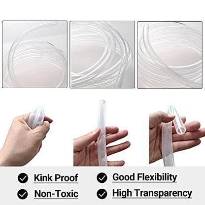 Clear Vinyl Tubing 3/4" ID × 1" OD -10 Ft 30PSI | Flexible Plastic Tubing,Lightweight Plastic Tube,Oil Resistant Hybrid Multipurpose Industrial Vinyl Hose - size: 3/4'', style: 10 feet