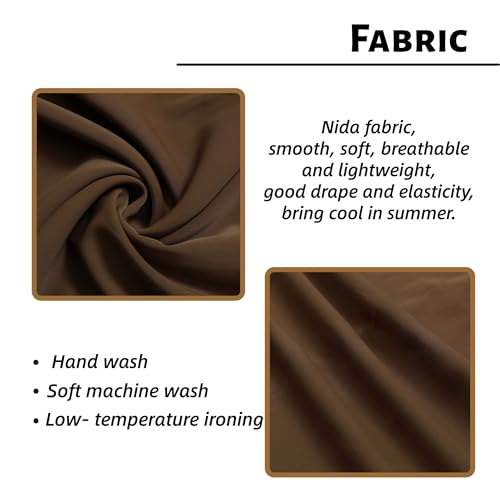 Women Abaya Dress with Belt Muslim Bell Sleeve Robe Islamic Prayer Jilbab | with Belt, A-line Skirt, Bell Sleeve - color: Dark Coffee, size: Large
