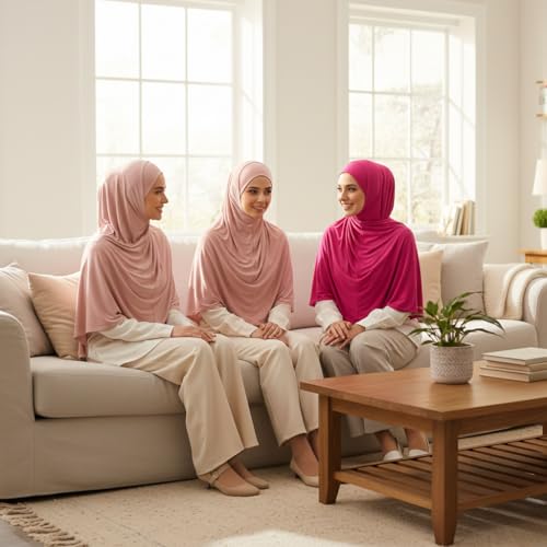 NOOR Chiffon Hijab Set for Women - Pack of 5 Lightweight Non-Slip Scarves, Premium Breathable Fabric, Gift-Ready Packaging - color: Mix Colors 14