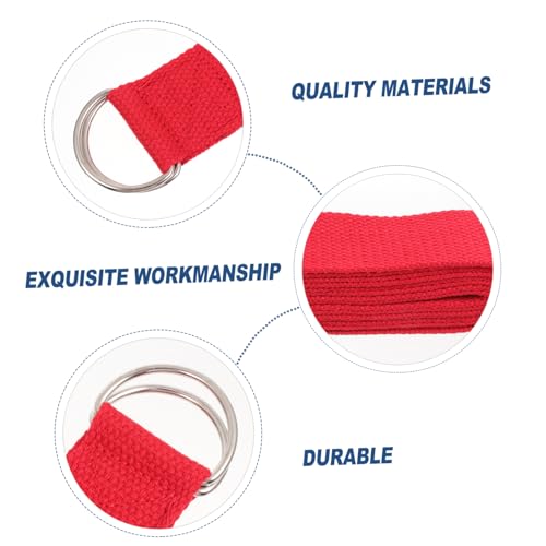 Yoga Stretching Belt Workout Fitness Gymnastic Rack Exerciser Straps Grip Mats Stretching Strap Door - color: Red