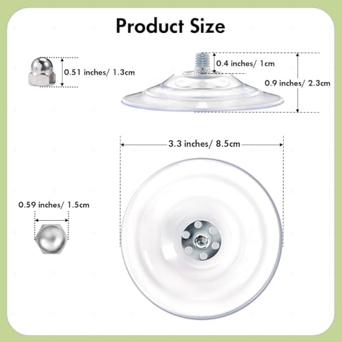 AMOSIJOY 4 Pack Cat Window Perch Strong Replacement Suction Cups with Screw | Extra Strong Adhesive, Reusable and Removable, Suitable for Cordless & Foldable Cat window perch