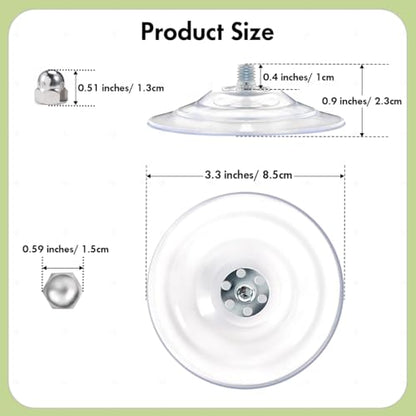 AMOSIJOY 4 Pack Cat Window Perch Strong Replacement Suction Cups with Screw | Extra Strong Adhesive, Reusable and Removable, Suitable for Cordless & Foldable Cat window perch