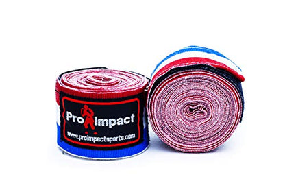 180 Inch Mexican Style Boxing Hand Wraps – Stretchable Wrist & Knuckle Support for MMA, Muay Thai, Kickboxing, Heavy Bag & Combat Training – Men & Women - color: American Flag