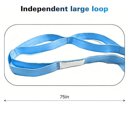 Stretching Strap with 10 Loops Non-Elastic Yoga Strap for Physical Therapy Pilates Dance Gymnastics Stretch Band for Daily Flexibility Routine at Home Gym Travel Includes Exercise Guide - color: Blue