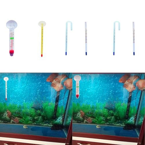 Liquid in Glass Aquarium Thermometer with Suction Cup 0 to 40°c for Fish Tank Water Temperature Meter - color: White stick waterpro