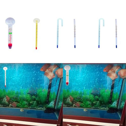 Liquid in Glass Aquarium Thermometer with Suction Cup 0 to 40°c for Fish Tank Water Temperature Meter - color: White stick waterpro