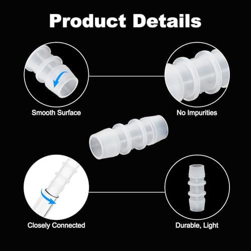 PATIKIL 5/8" x 5/8" Plastic Hose Barb Fitting, 5 Pcs Thru-Bulk Pipe Connectors Barbed Splicer Mender Joint Adapter Union for Aquarium Fuel Gas Liquid Air - size: 5/8" x 5/8"