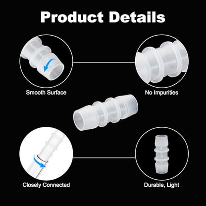 PATIKIL 5/8" x 5/8" Plastic Hose Barb Fitting, 5 Pcs Thru-Bulk Pipe Connectors Barbed Splicer Mender Joint Adapter Union for Aquarium Fuel Gas Liquid Air - size: 5/8" x 5/8"